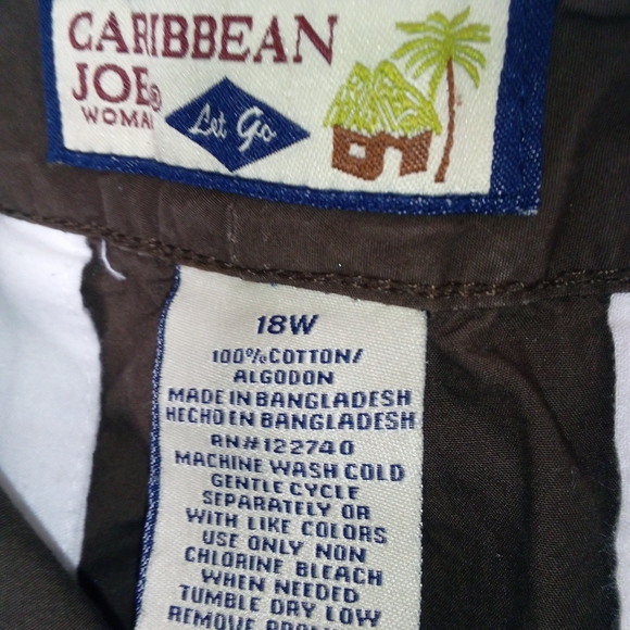 Caribbean Joe Women's Brown Cargo Pants - Picture 3 of 3